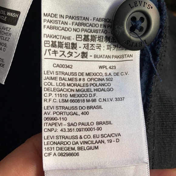 LEVIS Button lightweight jacket blue black men’s Size small - Picture 10 of 12